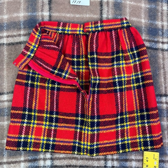 VINTAGE RED PLAID MINI SKIRT WAIST 11.5’’ LENGTH 17’’ - Picture 8 of 13